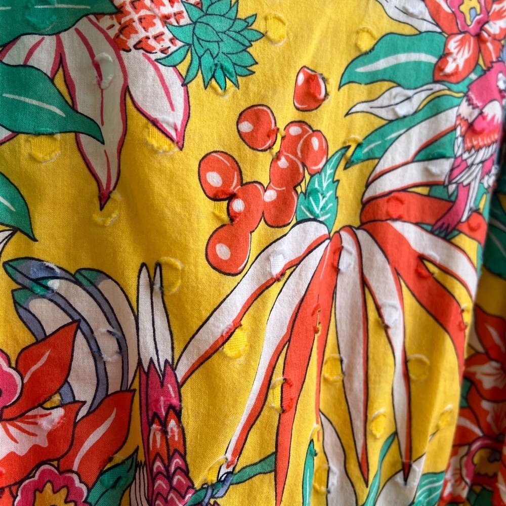 Talbots Sleeveless  Floral Dress – Size 8 – 100% Cotton vacation summer bright - Picture 5 of 10